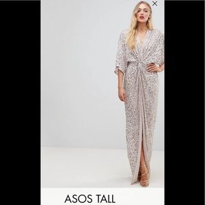 Asos Tall Sequin Kimono Dress